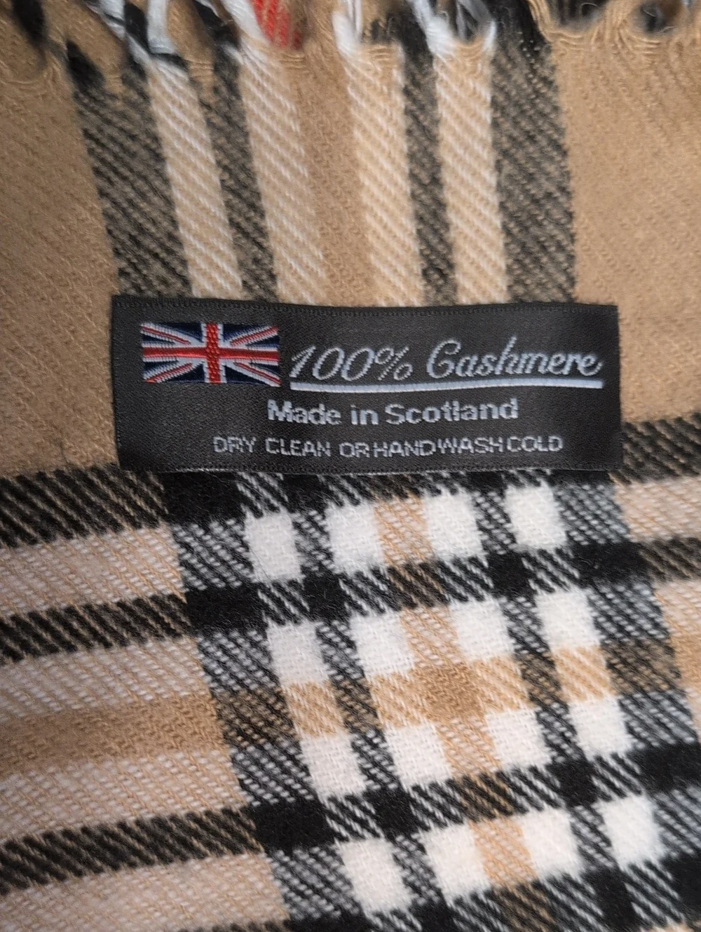 Classic Plaid Fringe Scarf in Camel, Black, White, Red Designer Inspired